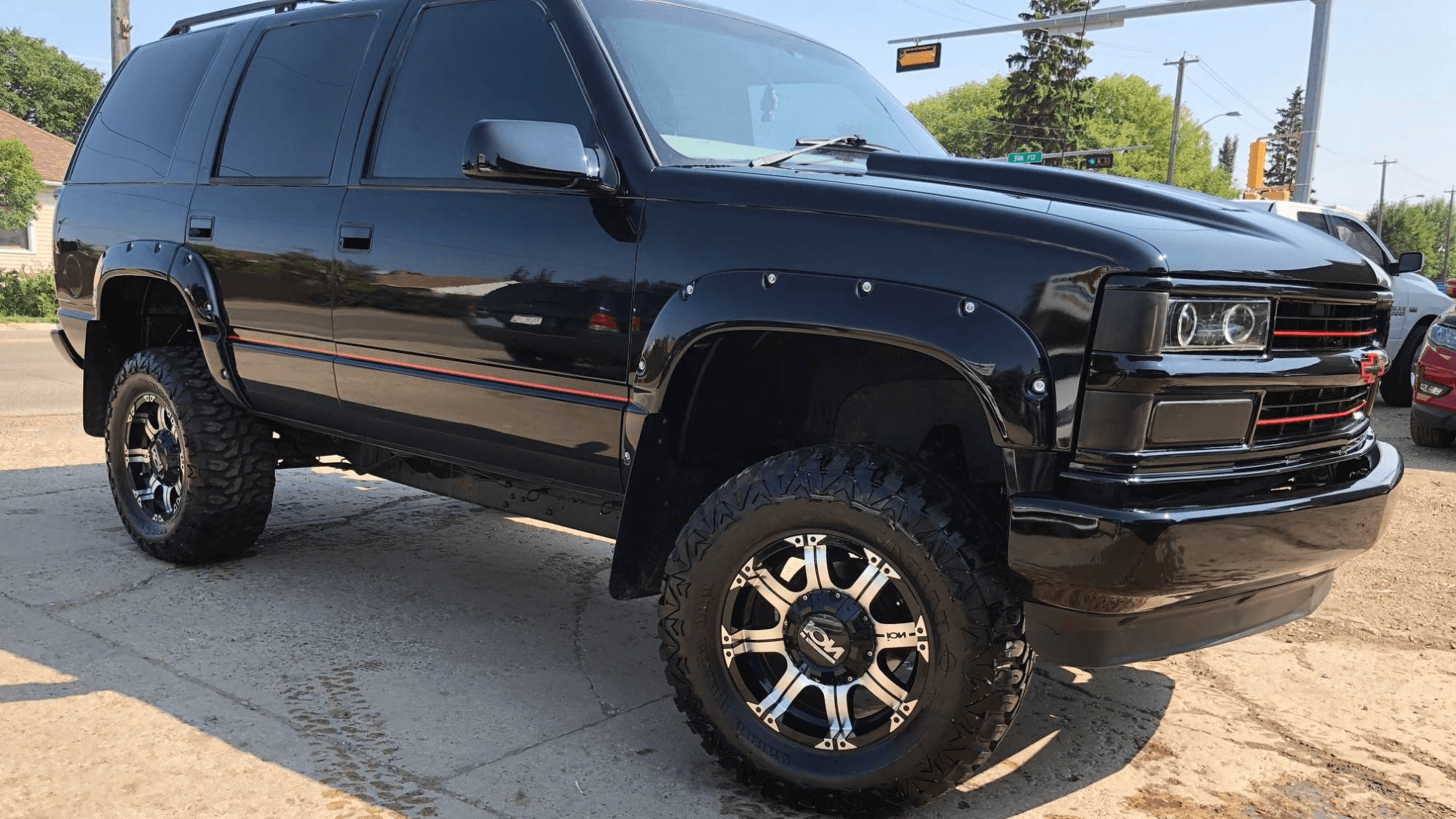 Truck bumper shining after repair